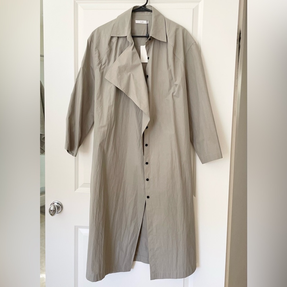 ZUM oversized Lightweight Neutral Trench Coat S - Picture 4 of 10